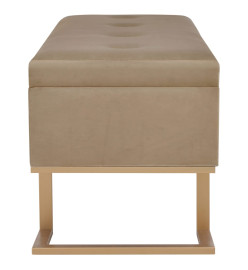 Banc avec compartiment de rangement 105 cm Beige Velours