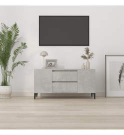 Meuble TV Gris béton 102x44,5x50 cm Bois d'ingénierie