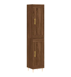 Buffet haut Chêne marron 34,5x34x180 cm Bois d'ingénierie