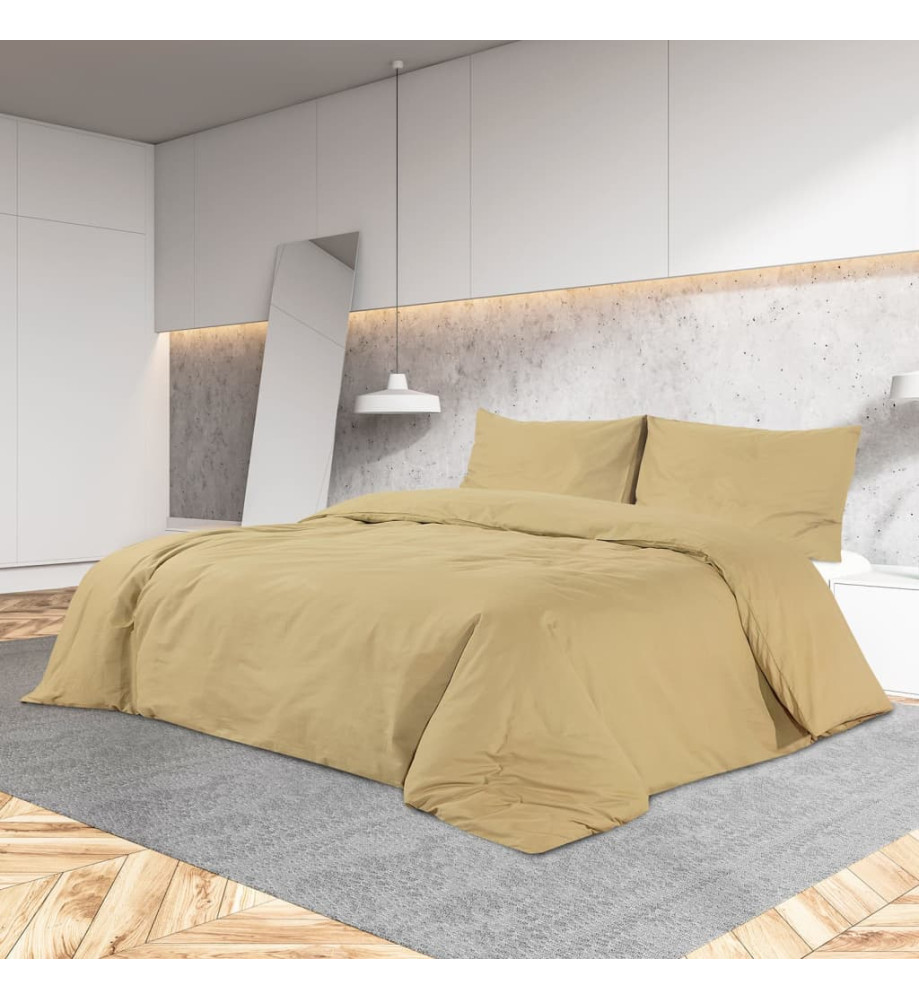 Ensemble de housse de couette Taupe 220x240 cm Coton