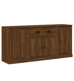 Buffets 3 pcs Chêne marron Bois d'ingénierie