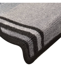 Tapis d'escalier autoadhésifs 10 pcs 65x21x4 cm Noir et gris