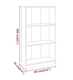 Bibliothèque Chêne marron 60x24x109 cm Bois d'ingénierie