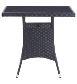 Mobilier à dîner d'extérieur 5 pcs Résine tressée Noir