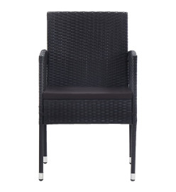 Mobilier à dîner d'extérieur 5 pcs Résine tressée Noir