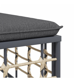 Salon de jardin 5 pcs avec coussins anthracite résine tressée