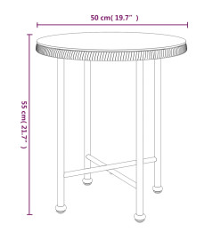 Table de salle à manger Ø50 cm Verre trempé et acier