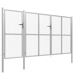 Portail de jardin Acier 400 x 150 cm Argenté