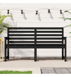 Banc de jardin noir 159,5x48x91,5 cm bois massif de pin