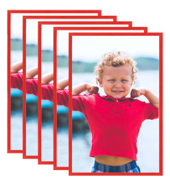 Collage de cadres photo 5 pcs au mur table Rouge 28x35 cm MDF