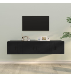 Ensemble de meubles TV 3 pcs Noir Bois d'ingénierie