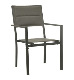 Ensemble à manger de jardin 7 pcs noir textilène et acier