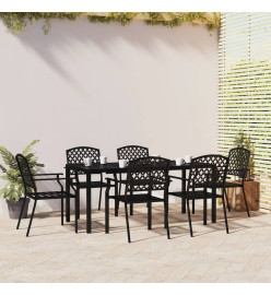 Ensemble de salle à manger de jardin 7 pcs anthracite acier