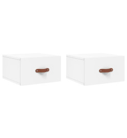 Tables de chevet murales 2 pcs blanc 35x35x20 cm