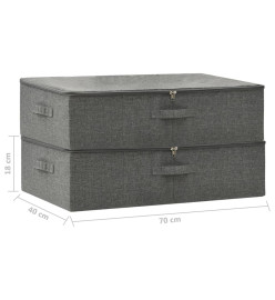 Boîtes de rangement 2 pcs Tissu 70x40x18 cm Anthracite