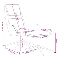 Chaise de relaxation avec tabouret Gris foncé Tissu microfibre