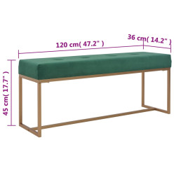 Banc 120 cm Vert Velours