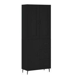 Buffet haut Noir 69,5x34x180 cm Bois d'ingénierie