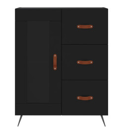 Buffet haut Noir 69,5x34x180 cm Bois d'ingénierie