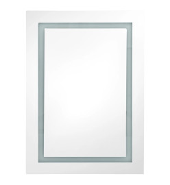 Armoire de salle de bain à miroir LED Gris 50x13x70 cm