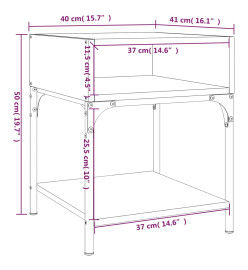 Tables de chevet 2 pcs chêne marron 40x41x50 cm bois ingénierie