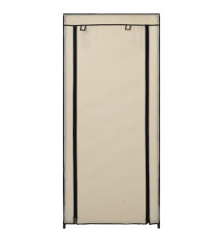 Armoire à chaussures avec housse Crème 58x28x106 cm Tissu