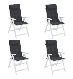 Coussins de chaise à dossier haut lot de 4 noir tissu oxford