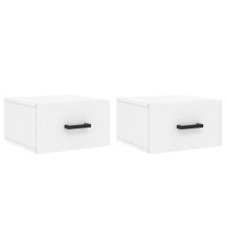 Tables de chevet murales 2 pcs blanc 35x35x20 cm