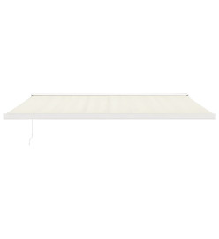 Auvent rétractable crème 5x3 m tissu et aluminium