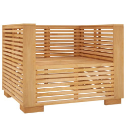 Fauteuil de jardin avec coussins gris foncé Bois de teck massif