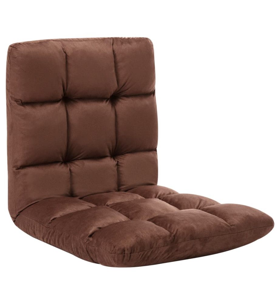 Chaise pliable de sol Marron Microfibre