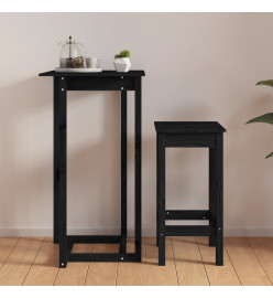 Table de bar Noir 60x60x110 cm Bois massif de pin