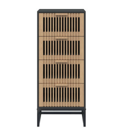 Buffet haut noir 40x30x95 cm bois d'ingénierie