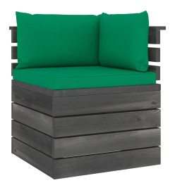 Salon palette de jardin 4 pcs avec coussins Bois de pin massif