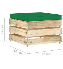 Salon de jardin 6 pcs avec coussins Bois imprégné de vert