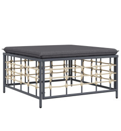 Salon de jardin 6 pcs avec coussins anthracite résine tressée