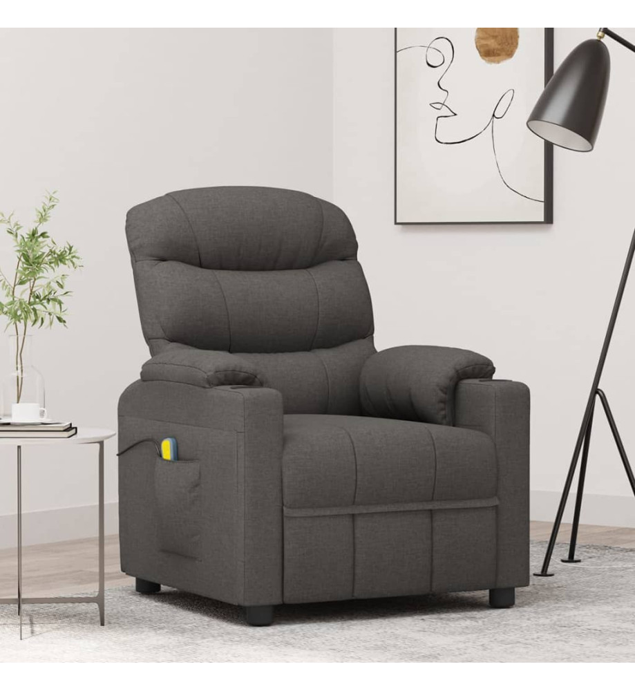 Fauteuil de massage Gris foncé Tissu