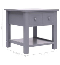 Table d'appoint Gris 40x40x40 cm Bois de Paulownia