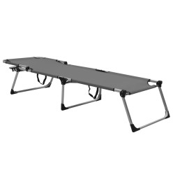 Chaise longue pliable extra haute pour seniors Gris Aluminium