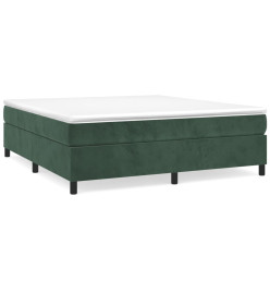 Lit à sommier tapissier et matelas Vert foncé 160x200cm Velours