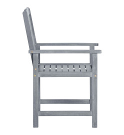 Chaises de jardin avec coussins 4 pcs Gris Bois d'acacia massif