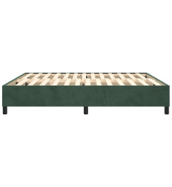 Sommier à ressorts de lit Vert foncé 160x200 cm Velours