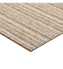 Dalles de tapis de sol 20 pcs 5 m² 50x50 cm Beige rayé