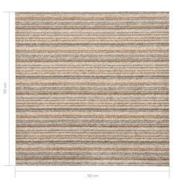 Dalles de tapis de sol 20 pcs 5 m² 50x50 cm Beige rayé