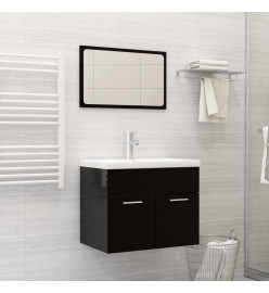 Ensemble de meubles de salle de bain 2 pcs Noir brillant