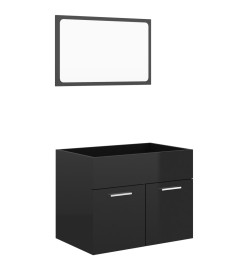 Ensemble de meubles de salle de bain 2 pcs Noir brillant