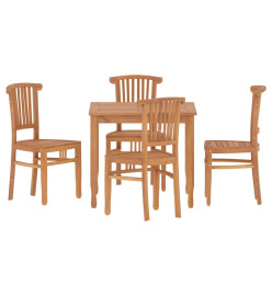 Ensemble à dîner de jardin 5 pcs Bois de teck massif