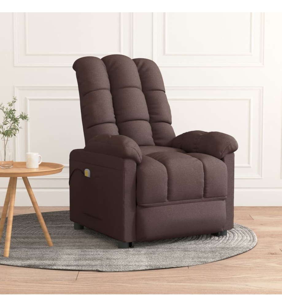 Fauteuil de massage Marron foncé Tissu