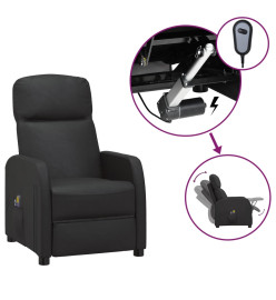 Fauteuil électrique de massage Noir Similicuir