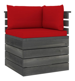 Salon palette de jardin 5 pcs avec coussins Bois de pin massif